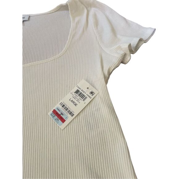 Jenni Square Neck Ribbed Bodysuit - White Angel - large - Picture 6 of 7